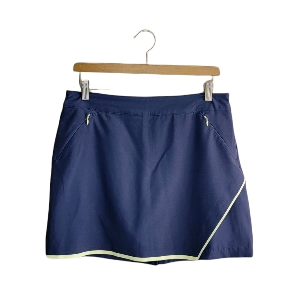Slazenger | Blue-Gray Golf Skort with Pale Yellow Trim Tennis Pickleball